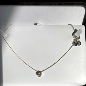 Z-snake Chain 925, Chrystal pendant & earings set